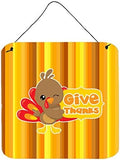 Caroline's Treasures BB7115DS66 Thanksgiving Turkey Give Thanks Wall or Door Hanging Prints Aluminum Metal Sign Kitchen Wall Bar Bathroom Plaque Home Decor, 6x6, Multicolor by CarolinesTreasures