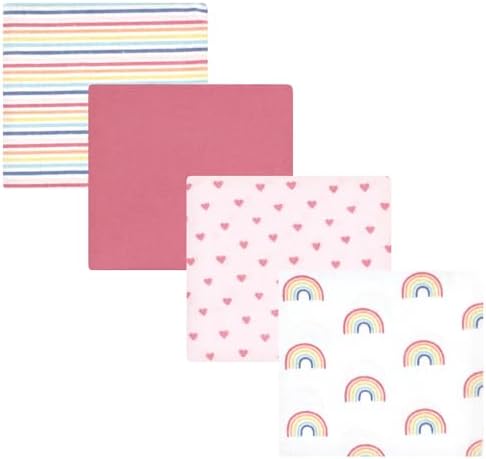 Hudson Baby Unisex Baby Cotton Poly Flannel Receiving Blankets, Creative Rainbow, One Size by HudsonBaby