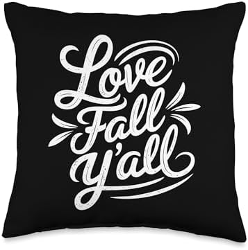 Love Fall Y'all, Family Thanksgiving Friends Giving Throw Pillow by HadleyDesigns