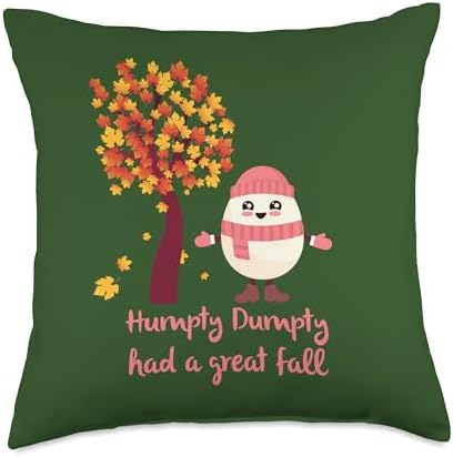 Nursery Rhymes Humpty Story Kids Outfit Matching Funny Kids Thanksgiving Humpty Dumpty Fall Teacher mom Throw Pillow, 18x18, Multicolor by Unknown