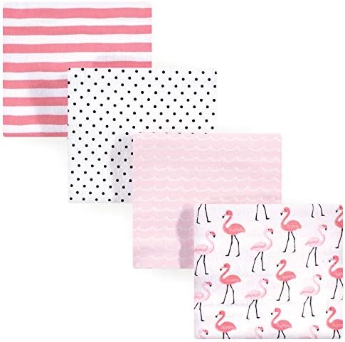 Hudson Baby Unisex Baby Cotton Flannel Receiving Blankets, Flamingos, One Size by HudsonBaby