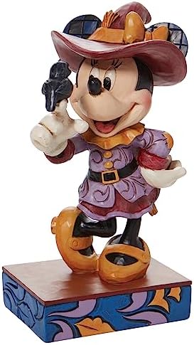 Enesco Jim Shore Disney Traditions Halloween Scarecrow Minnie Mouse Figurine, 6.5 Inch, Multicolor