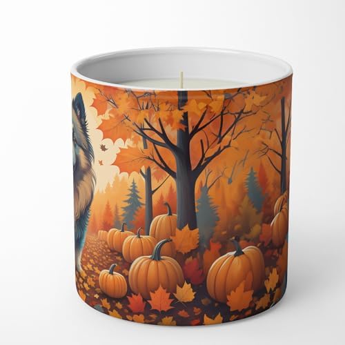 Caroline's Treasures DAC1053CDL Keeshond Fall Decorative Soy Candle Nature Soy Wax Essential Oil Home Decor Ideal for Bedroom Kitchen Bath Office Gift, 10 oz - Image 5