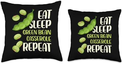 Eat Sleep Green Bean Casserole Repeat Thanksgiving Dish Throw Pillow - Image 3