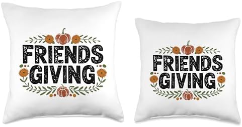 Friendsgiving Friends Giving, Thankful For You, Thanksgiving Throw Pillow - Image 3