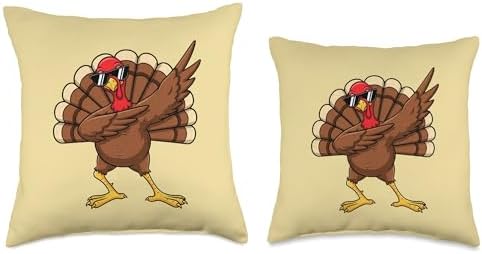 Cool Turkey Sunglasses Fun Thanksgiving Throw Pillow - Image 3