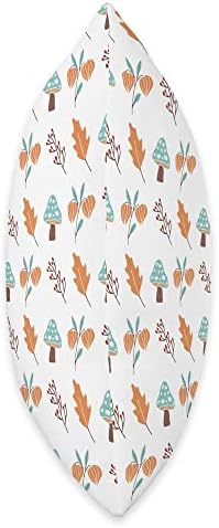 Cute Fall Thanksgiving Brown Leaves Autumn Mushrooms Throw Pillow - Image 2