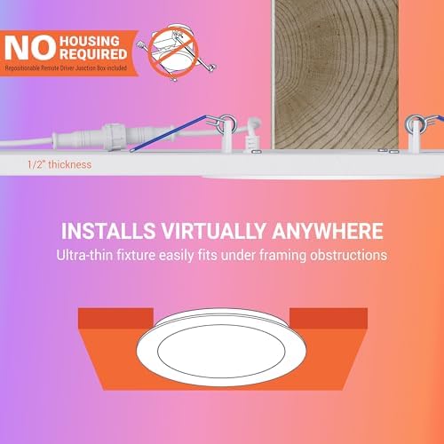 HALO HLB LED Recessed Lighting 4 in Smart Wi-Fi RGBWW Canless ceiling Light