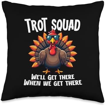 Turkey Trot Squad 2024 Thanksgiving Trot Race Women Men Kids Throw Pillow by Unknown