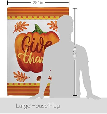 Thanksgiving Decorations Tapestry Wood Dowel Set Rod Home Banner Textile Poster Flag Stand Pole Room Wall Scroll Hanging Farmhouse Grandma Pumpkin Give Thanks Indoor Decor Fall Gifts Made In USA - Image 2