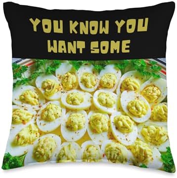 Funny Thanksgiving Deviled Eggs Throw Pillow by Unknown