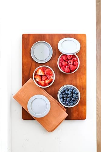 16-Piece Glass Food Storage Containers Set (8 Containers + 8 BPA-Free Lids) | 7-Ounce, Leakproof | Microwave, Freezer, Oven & Dishwasher Safe | Ideal for Meal Prep & Pantry Organization, Grey