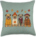 Border Terrier Fall Autumn Season Pumpkin Dog Throw Pillow by Unknown