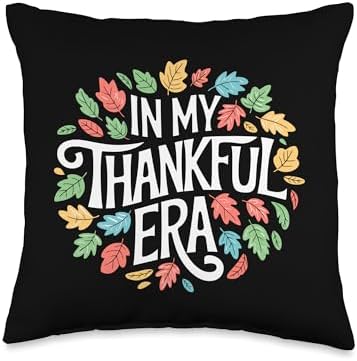 In My Thankful Era Friendsgiving Thanksgiving Throw Pillow by HadleyDesigns