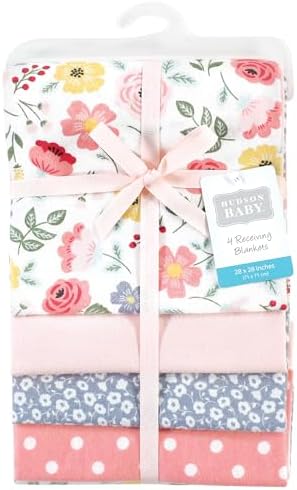 Hudson Baby Unisex Baby Cotton Poly Flannel Receiving Blankets, Modern Botanical, One Size - Image 2