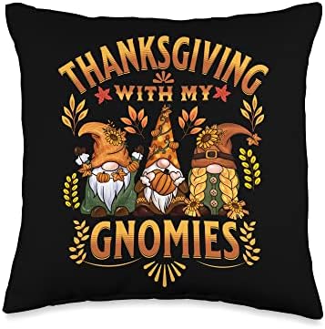 thanksgiving gnomies Clothing Thanksgiving with My Gnomies Autumn Gnomes Turkey Family Throw Pillow, 16x16, Multicolor by Unknown