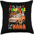 Favorite Pumpkins Call Me Nana Thanksgiving Gnomes Family Throw Pillow by Unknown