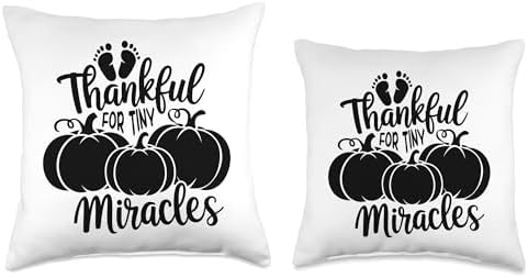 Thankful For Tiny Miracles, Family Kids Thanksgiving Throw Pillow - Image 3