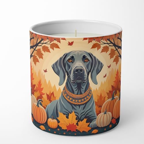 Caroline's Treasures DAC1078CDL Weimaraner Fall Decorative Soy Candle Nature Soy Wax Essential Oil Home Decor Ideal for Bedroom Kitchen Bath Office Gift, 10 oz by CarolinesTreasures