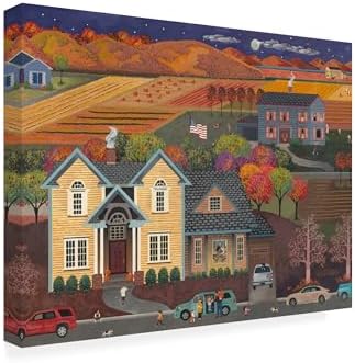 Wrapped Canvas Wall Art - Julie Pace Hoff 'Thanksgiving Americana' Wall Art for Living Room, Bedroom, or Office Décor - 14x19 by TrademarkFineArt