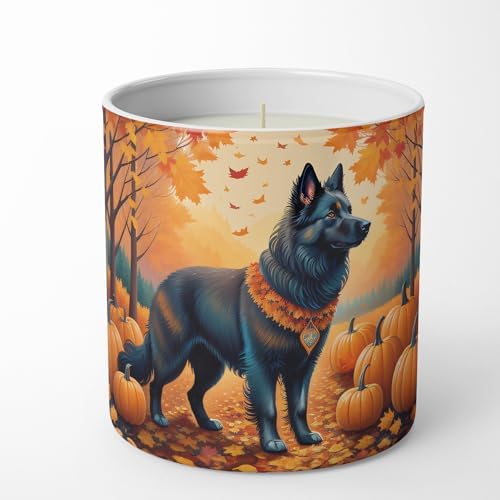 Caroline's Treasures DAC1017CDL Belgian Sheepdog Fall Decorative Soy Candle Nature Soy Wax Essential Oil Home Decor Ideal for Bedroom Kitchen Bath Office Gift, 10 oz by CarolinesTreasures