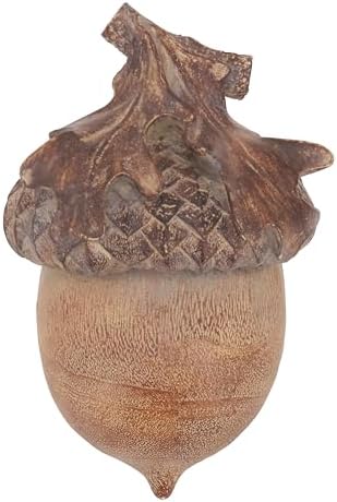 SARO LIFESTYLE Decorative Acorn Figurines (Set of 6) – Rustic Autumn Tabletop Decor, Textured Fall Home Accents for Centerpieces, Shelves and Seasonal Display, 4", Natural by SaroLifestyle