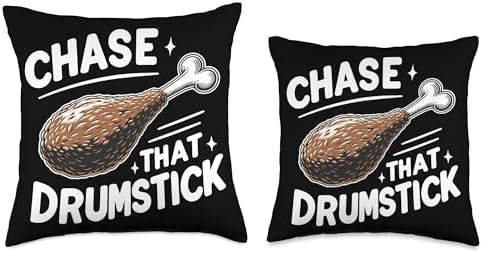 Gear for Turkey Trot Enthusiasts & Runners Chase That Drumstick-Turkey Trot Running Thanksgiving Throw Pillow, 18x18, Multicolor - Image 3