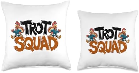 Trot Squad, Friendsgiving Squad Running Thanksgiving Throw Pillow - Image 3