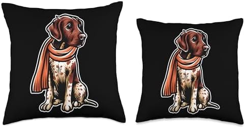 BCC German Shorthaired Pointer Shirts & Dog Gifts German Shorthaired Dog Scarf Pumpkin Happy Thanksgiving Throw Pillow, 16x16, Multicolor - Image 3