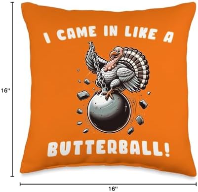 I Came in Like a Butterball - Funny Thanksgiving Turkey Tee Throw Pillow - Image 4