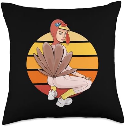 Twerky Turkey Butt Pilgrim Funny Thanksgiving Twerk Dance Throw Pillow by Unknown