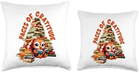 Pages of Gratitude, Reading Thanksgiving Turkey Throw Pillow - Image 3