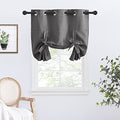 NICETOWN Bathroom Curtain Thermal Insulated Tie Up Window Shade Light Blocking Short Curtains for Kitchen, Grommet Top Panel, 34" Wide by 45" Long, Grey by NICETOWN