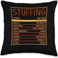 Pilgrim Costume Thanksgiving Shirt Turkey Meat Funny Thanksgiving Stuffing Food Nutrition Facts Anti Vegan Throw Pillow, 16x16, Multicolor by Unknown