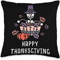 Happy Thanksgiving Day Blessed Thankful Holiday Feast Fall Throw Pillow by Unknown