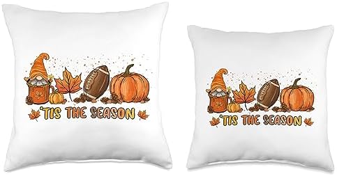 Autumn Thanksgiving Pumpkin Spice Gnome Tis The Season Pumpkin Fall Leaf Spice Latte Football Throw Pillow, 18x18, Multicolor - Image 3