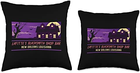 New Orleans Louisina Lafittes Blacksmith Shop Bar Horror Throw Pillow