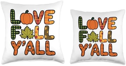 Love Fall Y'all, Family Thanksgiving Friends Giving Throw Pillow - Image 3