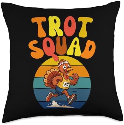 67 Meme Six Seven Thanksgiving Turkey Retro Trot Squad Throw Pillow by Unknown