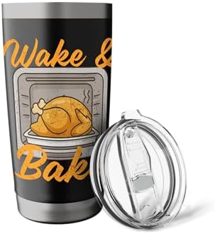 Wake & Bake for Home Cooks and Foodies on Thanksgiving Stainless Steel Insulated Tumbler - Image 5