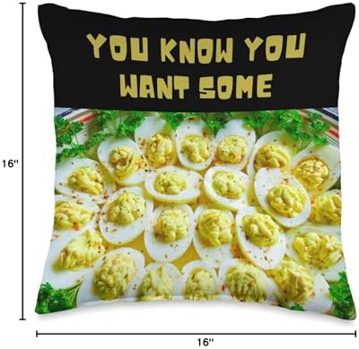 Funny Thanksgiving Deviled Eggs Throw Pillow - Image 4