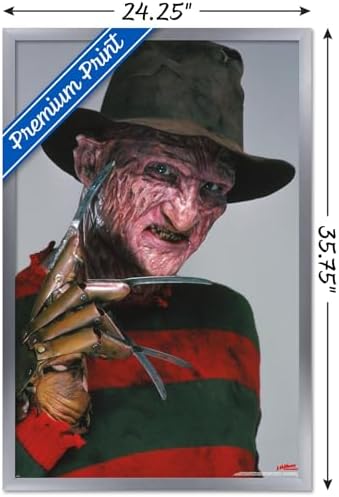 Trends International A Nightmare on Elm Street - Freddy Glove Wall Poster, 34L x 22.4W, Silver Framed Version