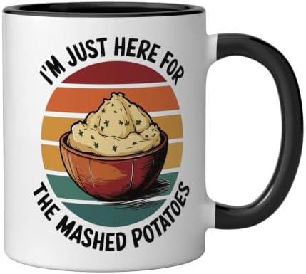 I'm Just Here For The Mashed Potatoes Ceramic Mug, Black/White, 11oz - Image 2