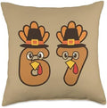 Funny 67 Turkey Thanksgiving Design - Cute 6 & 7 Turkey Num Throw Pillow by Unknown