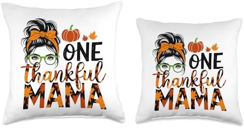 One Thankful Mama, Thankful For You, Happy Thanksgiving Throw Pillow - Image 3