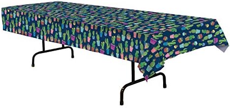 Beistle 53536 Cactus Tablecover, 2 Piece, 54" x 108", Multicolored by Beistle