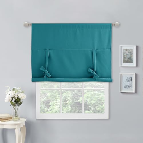NICETOWN Peacock Teal Blackout Curtains 63 Inches Long for Bathroom - Image 6