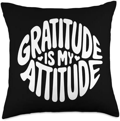 Gratitude Is My Attitude, Grateful Blessed Thanksgiving Throw Pillow by HadleyDesigns