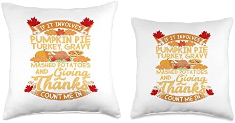 Pumpkin Pie Turkey Gravy Potatoes Giving Thanks Thanksgiving Throw Pillow - Image 3