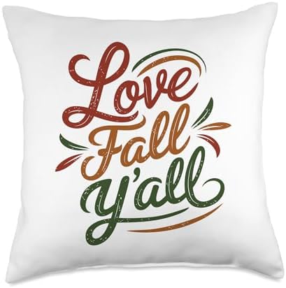 Love Fall Y'all, Family Thanksgiving Friends Giving Throw Pillow by HadleyDesigns